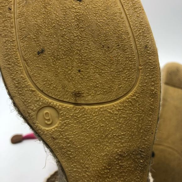 J.Crew Women's Pink Plaid Canvas Lace Up Wedges Size 9 - Picture 8 of 9